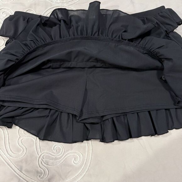 Urban Outfitters Out From Under Cammy Ruffle Black Micro Skort Large Flirty - Picture 5 of 7